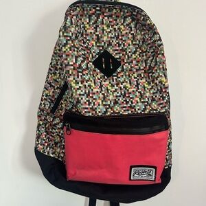Roots Pink and Black Backpack